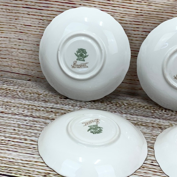 Tuscan Fine English‎ Bone China Saucers Bouquet Floral Gold Trim Set of 6 - Picture 7 of 11